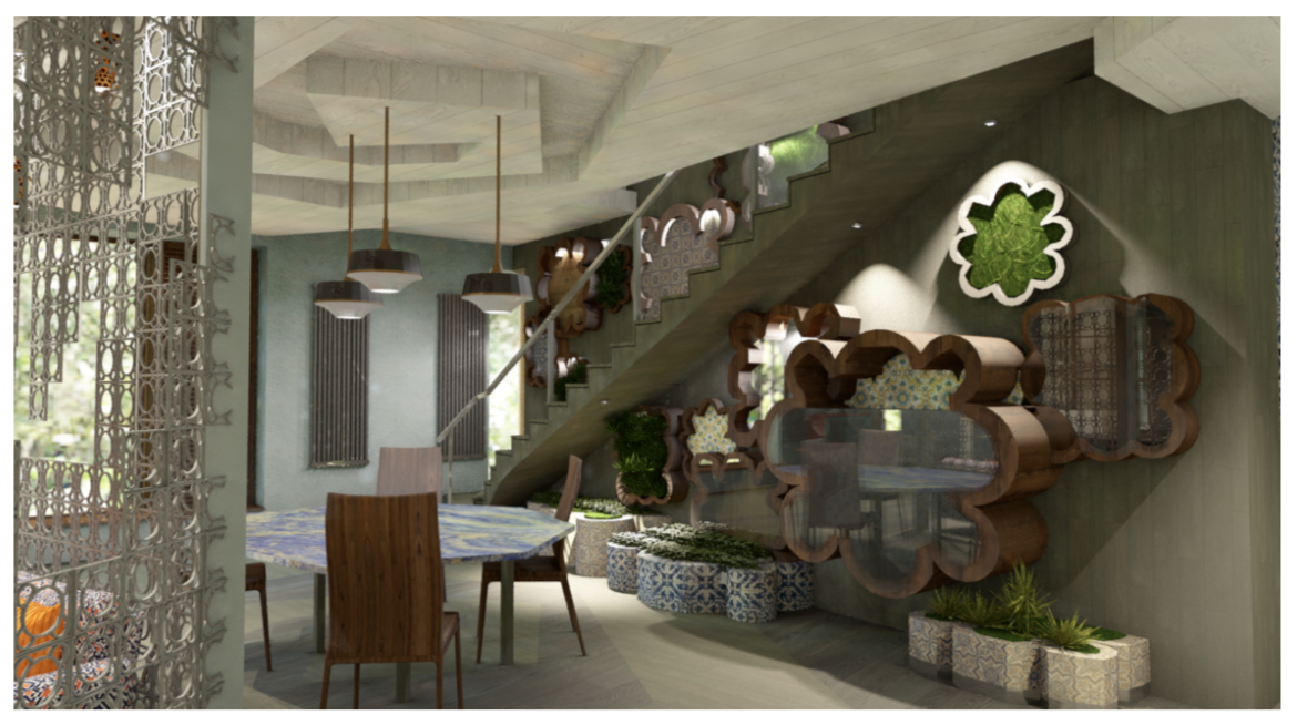 Дизайн-проект загородного жилого дома "Мандариновая галактика  с форточкой в апрель"